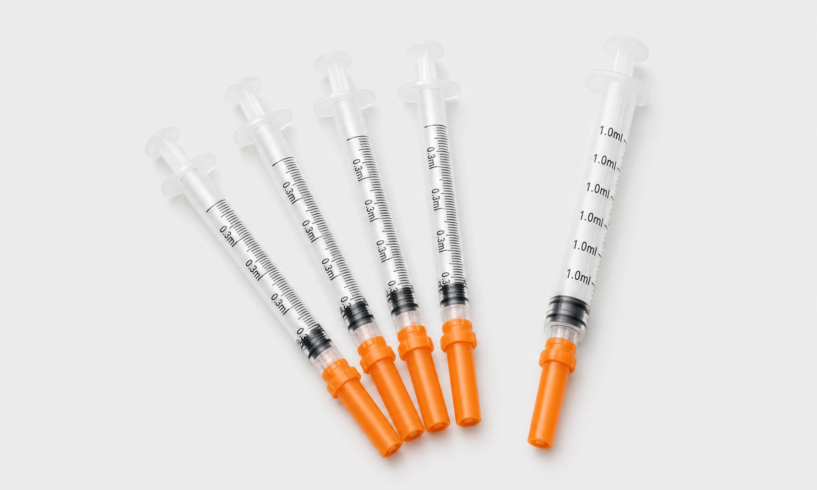 Needle Mixing Pack — 1ml syringe and 4x 0.3ml insulin syringes